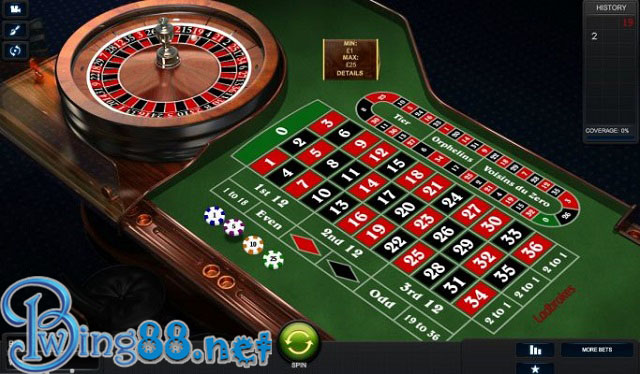 Giao diện bàn chơi đặt cược trong Roulette